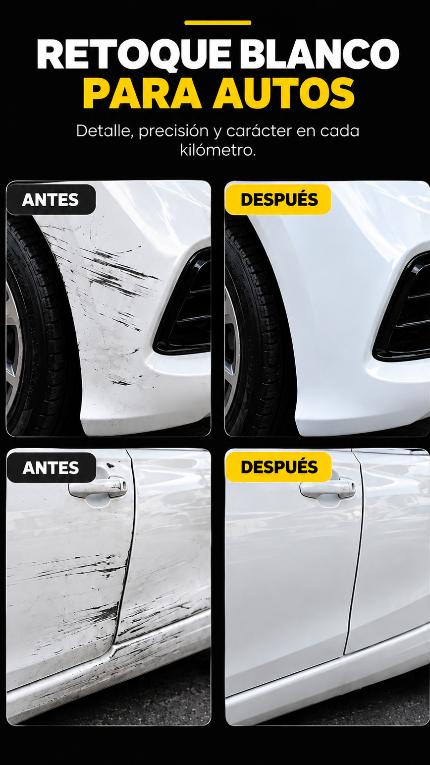 Retoque de arañazos en la carrocería antes y después